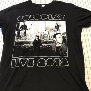 COLDPLAY Live 2012 Tour Concert Black T-Shirt